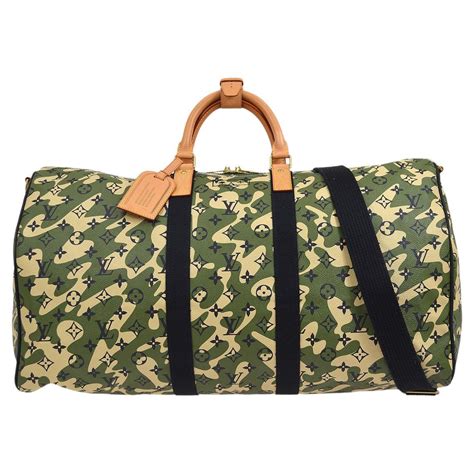 supreme louis vuitton camo duffle|louis vuitton checkered duffle bag.